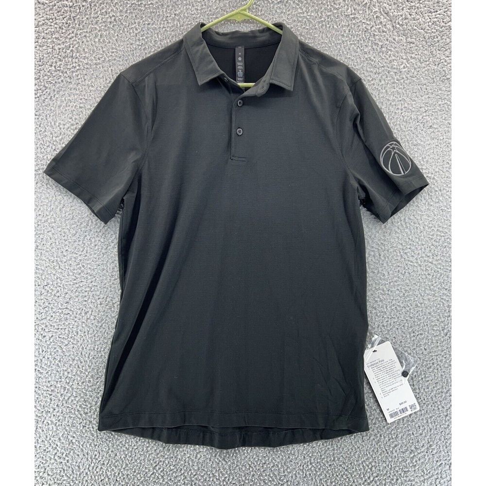 Lululemon Men's Polo Shirt Black Stretch Size Medium‎ Washington Wizards NWT